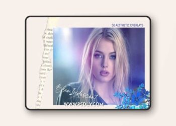 50 Blue Iridescent Aesthetic Overlays