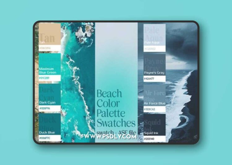 Beach Color Palette Swatches for Photoshop 1 Beach Color Palette Swatches for Photoshop