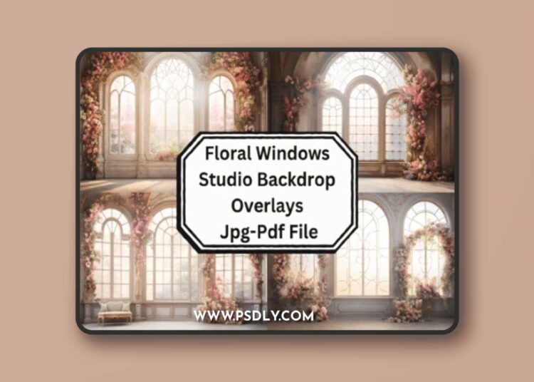 Floral Windows Studio Backdrop Overlays 1 Floral Windows Studio Backdrop Overlays