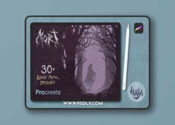 MORT: 30+ Black Metal Brushes for Procreate