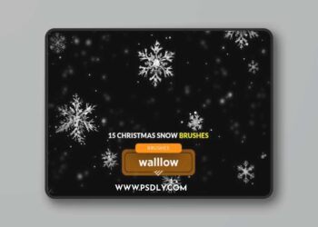 Snow flakes photoshop brushes, Christmas brush set