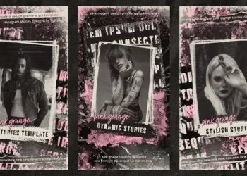 Videohive Pink Grunge Stories 53072323
