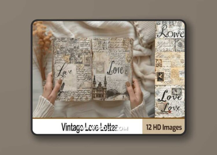 Vintage Love Letters - 12 Textures 1 Vintage Love Letters - 12 Textures