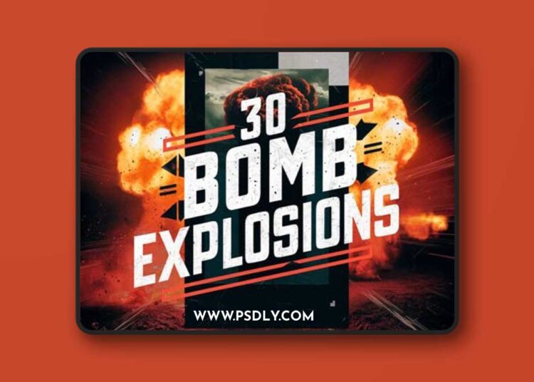 30 Bomb Explosion Overlays for Photoshop 1 30 Bomb Explosion Overlays for Photoshop