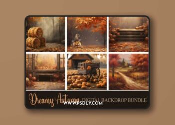 Dreamy Autumn V1 Digital Backdrop Bundle