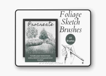 Procreate Foliage Sketch Brushes X 22