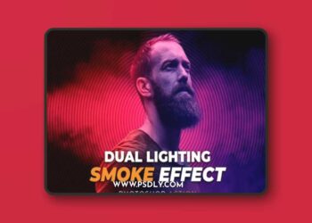 Dual Lighting Smoke Effect Photoshop Action SKBGBTS