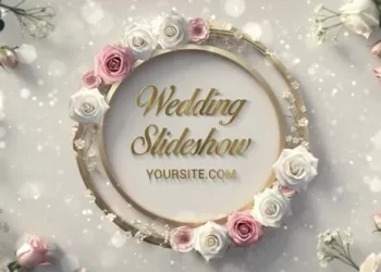 Videohive Luxurious 3D Rose Frame Wedding Invitation Slideshow 54436448