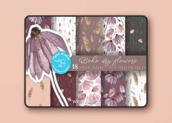 BOHO Fall Wildflowers Textures