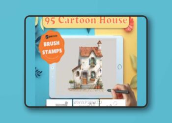 Cartoon House, 95 Procreate Stamps