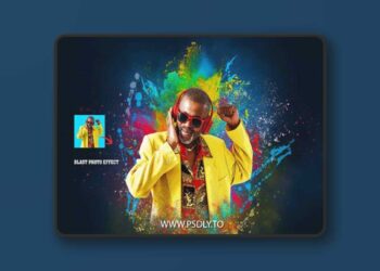 Color Blast Brush Splash Photo Effect for Photoshop