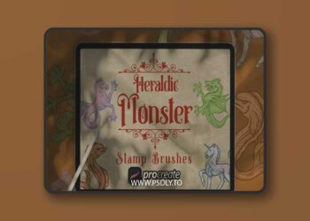 Heraldic Monster Stamp Brush Stamp Procreate 7CTJ2LN