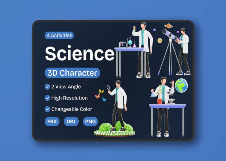 Science 3D Character WGX7WP9 1 Science 3D Character WGX7WP9