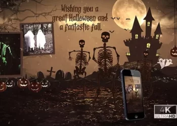 Videohive Halloween Intro Skeleton Dance 54897696