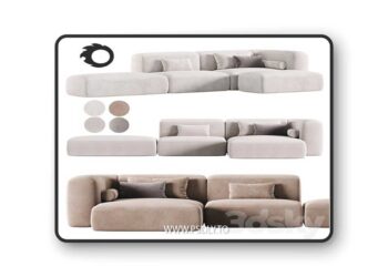 Clara Sofa Baxter 01 3D Model