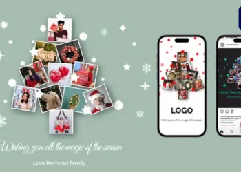 Videohive Christmas Tree Photo Collage Intro 55424926