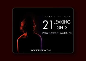 CreativeMarket - 21 Leaking Lights Photoshop Action - 4047406