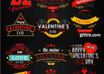 Videohive Happy Valentine's Day Badges Pack 10298813
