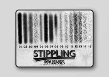 15 Stippling Brushes Pack for Procreate