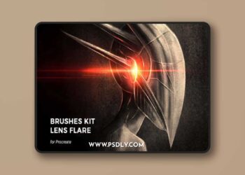 20 Lens Flare Brushes Set for Procreate 3D Model