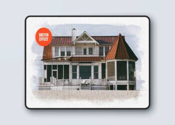 Architect Watercolor Sketch Effect for Photoshop