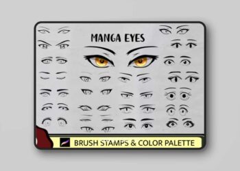 Brushgalaxy - Anime Eyes Stamp Brush Set