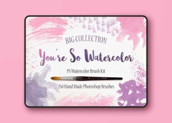 CreativeMarket - PS Watercolor Brush Kit 250 brushes 624861
