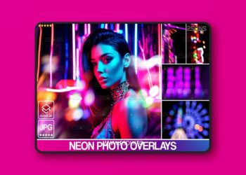 Creativemarket - Neon photoshop overlays Bokeh 280254941