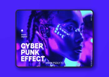Full Free Vector & Photo Download Cyberpunk Photo Effect for Photoshop