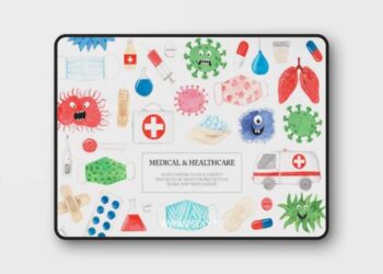 Medical Healthcare Cliparts in Watercolor 4126048