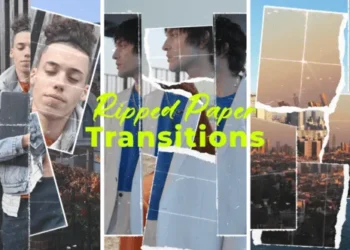 Vertical Ripped Paper Transitions - 58638905