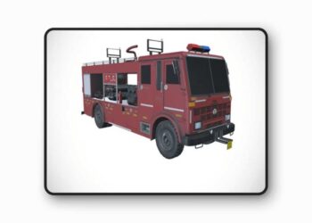 Fire Fighting Vehicle Low-poly 3D model