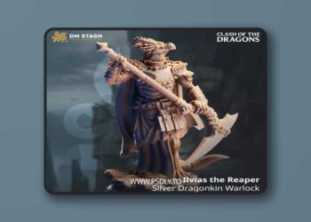 Ilvias the Reaper – Silver Dragonkin Warlock – 3D Print Model