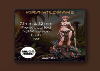 Kira Wildmane – cavewoman Pin-Up – 3D Print Model STL