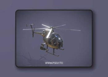 MH-6 Little Bird Helicopter 3D Model