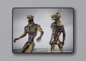 Robot character rigged gameready droid Unity Unreal Engine Low-poly 3D model