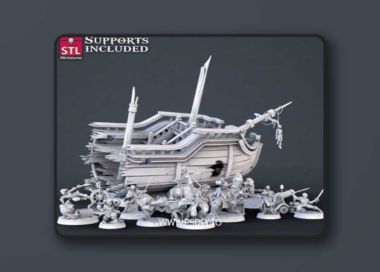 STL Miniatures – Pirate Set – 3D Print Model 1 STL Miniatures – Pirate Set – 3D Print Model