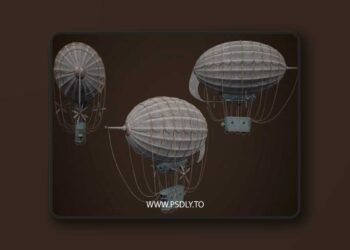 Steampunk Airship Low-poly 3D model Low-poly 3D model