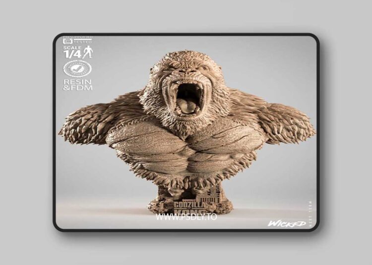 WICKED – Kong Portrait Bust – 3D Print Model STL 1 WICKED – Kong Portrait Bust – 3D Print Model STL