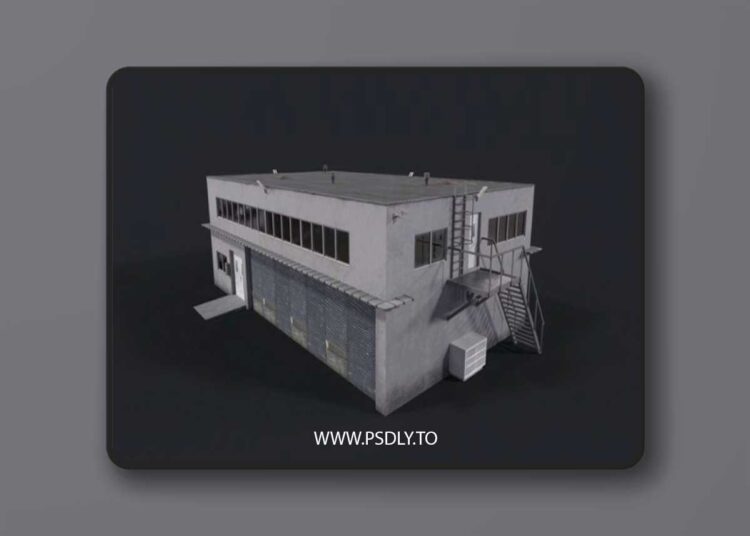 Warehouse building Low-poly 3D model Low-poly 3D Model 1 Warehouse building Low-poly 3D model Low-poly 3D Model