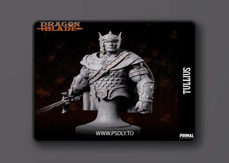 Warrior Tullius Bust – 3D Print 1 Warrior Tullius Bust – 3D Print