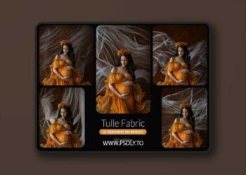 flying tulle veil fabric transparent PNG overlays