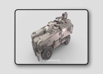 Advance Light Military Vehicle Low-poly 3D Model