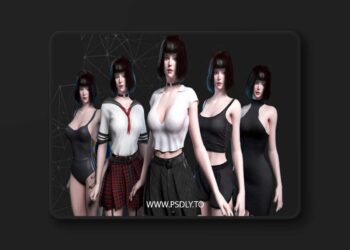 Base Girl – Various Outfits 3D Model