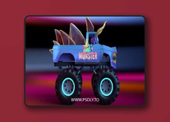 Beast Monster Truck – Game ready Low-poly 3D model