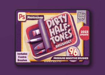 Dirty Halftones Photoshop Brush Set
