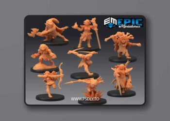 Epic Miniatures – Elves and Goblins Set – Forest Encounter Collection – 3D Print Model