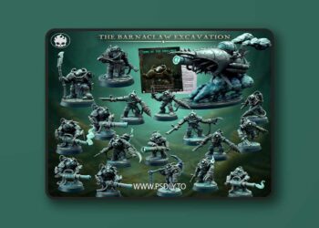 Fleshcraft Studio – The Sons of the Drowned – Part 1 – The Barnaclaw Excavation – 3D Print