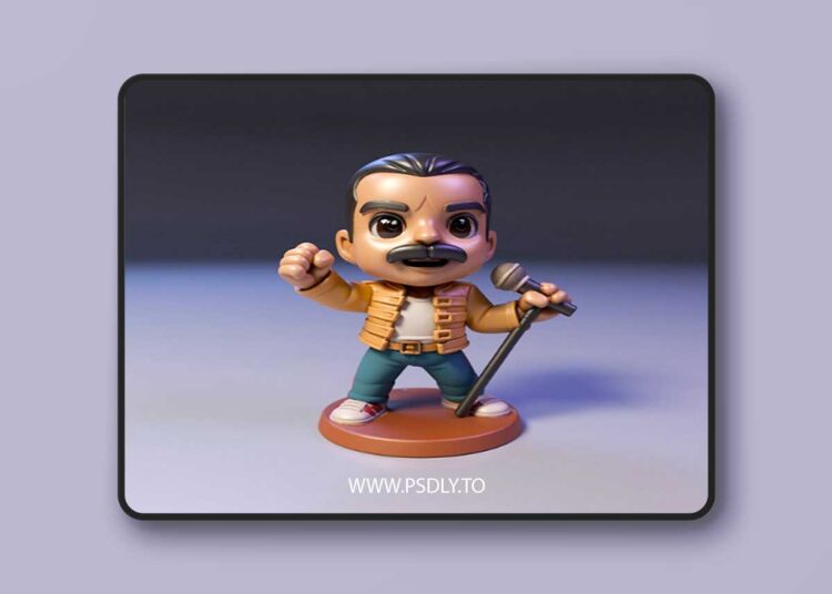 Freddie Mercury Chibi – 3D print 3D Model 1 Freddie Mercury Chibi – 3D print 3D Model