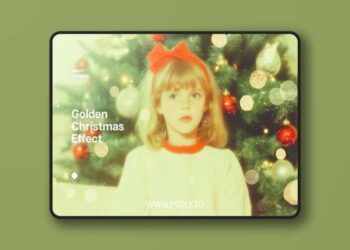 Golden Christmas Photo Effect for Photoshop